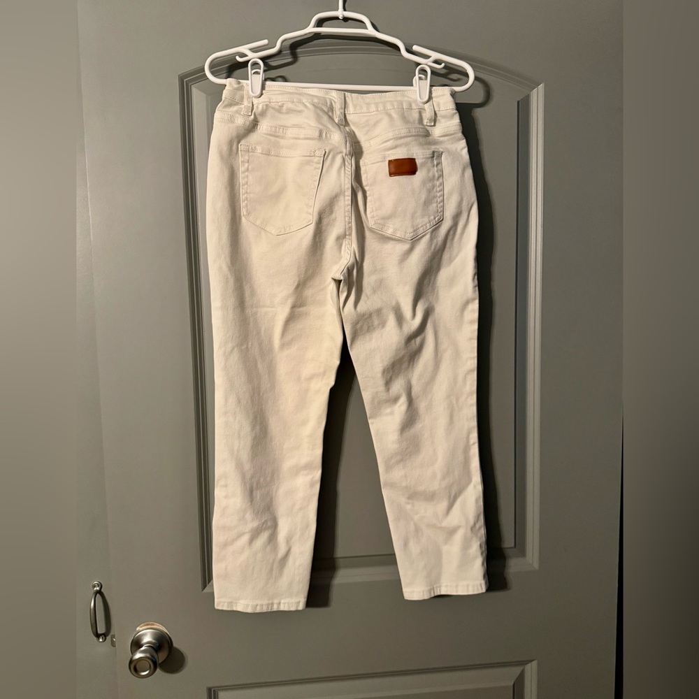 Women's White Ankle Jeans - Picture 2 of 3